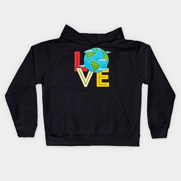 Love Earth Day Vintage Kids Hoodie by FabulousDesigns